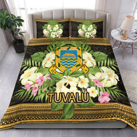 Tuvalu Bedding Set - Polynesian Gold Patterns Collection Black - Polynesian Pride