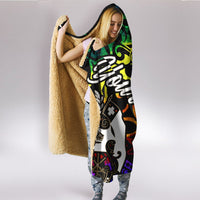 Tuvalu Custom Personalised Hooded Blanket - Rainbow Polynesian Pattern - Polynesian Pride