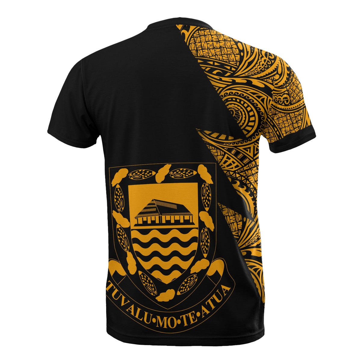 Tuvalu T Shirt Polynesian Pattern Gold Flash Style - Polynesian Pride