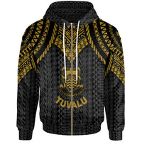 Tuvalu Zip up Hoodie Polynesian Armor Style Gold Unisex Gold - Polynesian Pride