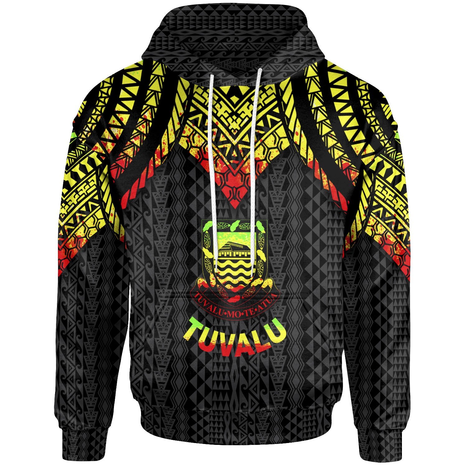 Tuvalu Hoodie Polynesian Armor Style Reagge Unisex Reagge - Polynesian Pride