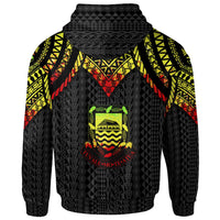 Tuvalu Zip up Hoodie Polynesian Armor Style Reagge - Polynesian Pride