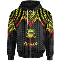 Tuvalu Zip up Hoodie Polynesian Armor Style Reagge Unisex Reagge - Polynesian Pride