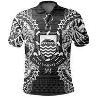 Tuvalu Polo Shirt Tuvalu Coat Of Arms Map Polynesian Tattoo Black Unisex Black - Polynesian Pride