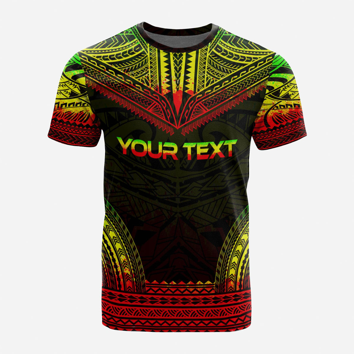 Tuvalu Custom T Shirt Tuvaluan Coat of Arms Polynesian Chief Tattoo Reggae Version - Polynesian Pride