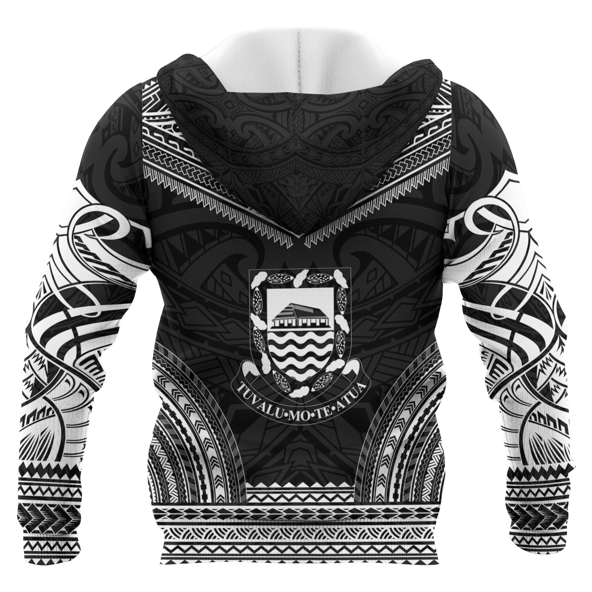 Tuvalu Polynesian Chief Custom Zip up Hoodie Black Version Unisex Black - Polynesian Pride