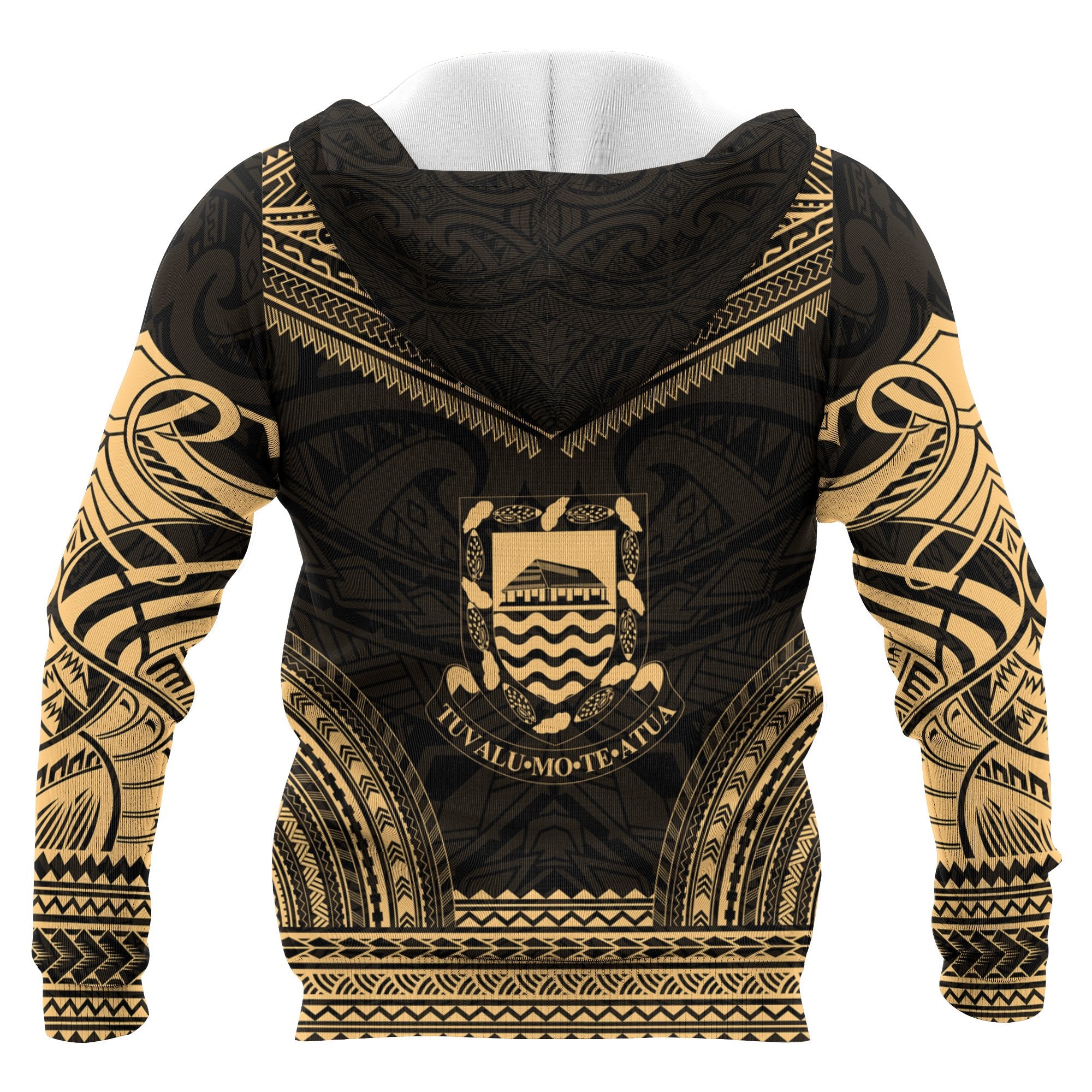 Tuvalu Polynesian Chief Custom Zip up Hoodie Gold Version Unisex Gold - Polynesian Pride