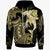 Tuvalu Hoodie Hammerhead Shark Tribal Pattern Unisex Gold - Polynesian Pride