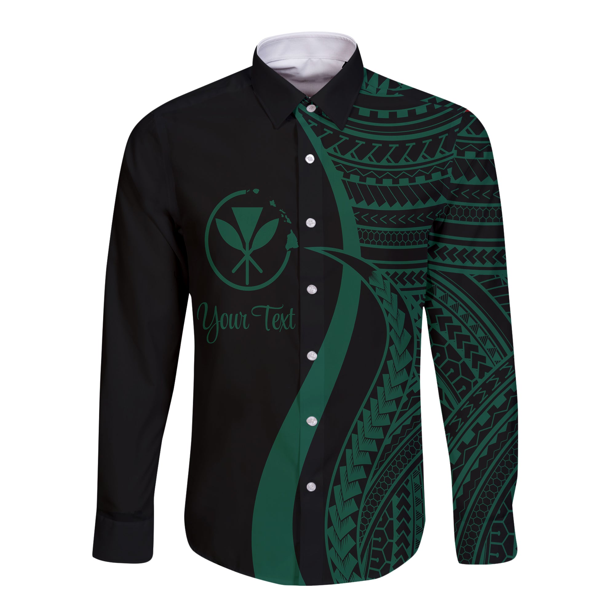 Hawaii Long Sleeves Button Shirts - Green Polynesian Tentacle Tribal Pattern LT7 Unisex Green - Polynesian Pride