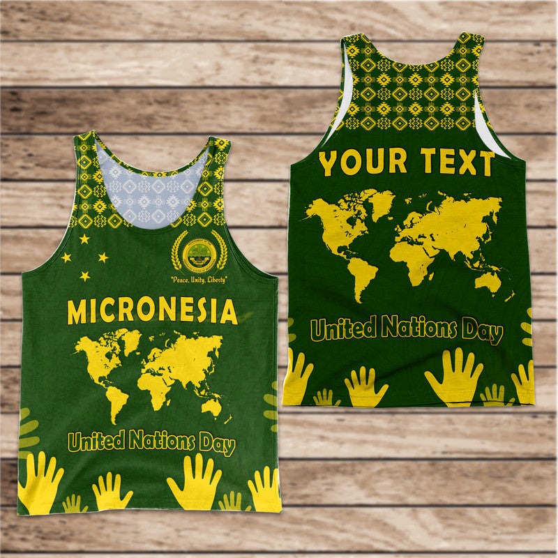 (Custom Personalised) Federated States of Micronesia United Nations Day Men Tank Top Green Simple World Map Version LT9 Green - Polynesian Pride