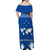 Federated States of Micronesia United Nations Day Women Off Shoulder Long Dress Blue Simple World Map Version LT9 - Polynesian Pride