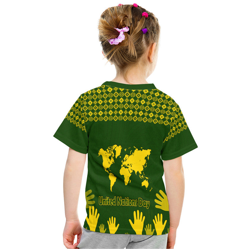 Federated States of Micronesia United Nations Day T Shirt Green Simple World Map Version LT9 - Polynesian Pride