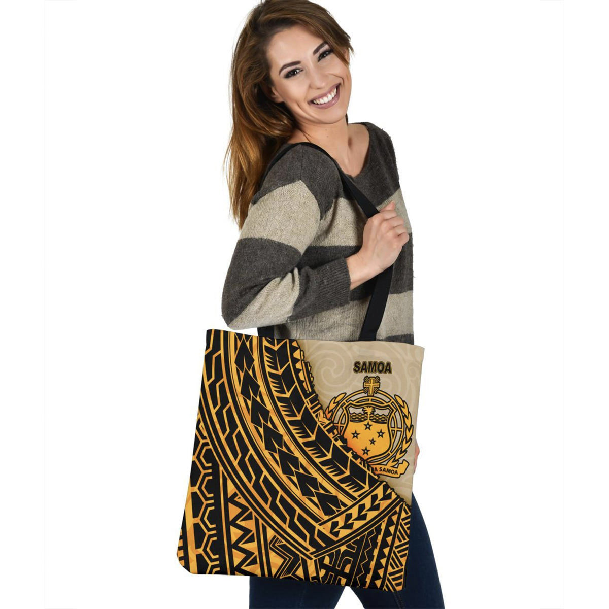 Samoa Tote Bag - Polynesian Wild Style Tote Bag One Size Gold - Polynesian Pride