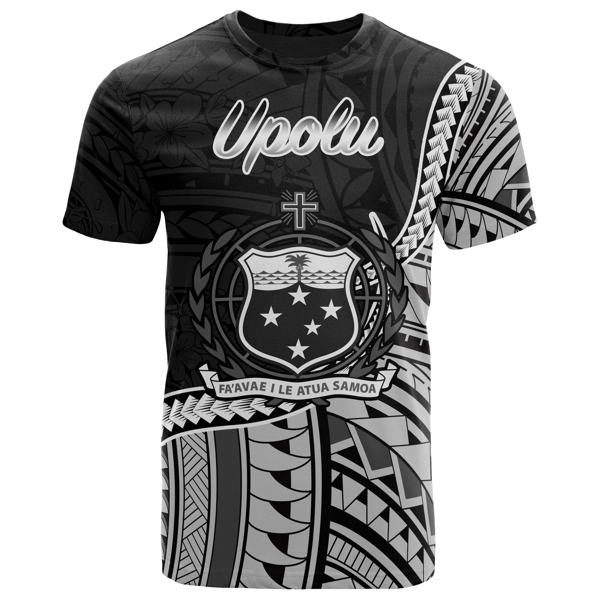 Samoa T Shirt Upolu Polynesian Patterns Unisex Black - Polynesian Pride