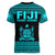 Fiji Rugby Sevens V-Neck T Shirt Simple Blue Style LT9 - Polynesian Pride