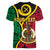 (Custom Personalised) Vanuatu V-Neck T Shirt Tribal Vanuatu Coat Of Arms Flag Style No2 LT9 - Polynesian Pride