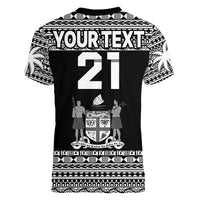 (Custom Text And Number) Fiji Rugby Sevens V-Neck T Shirt Simple Style LT9 - Polynesian Pride