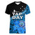 (Custom Personalised) Yap State Day V-NECK T Shirt Yap Flag and FSM Seal LT9 Female Blue - Polynesian Pride