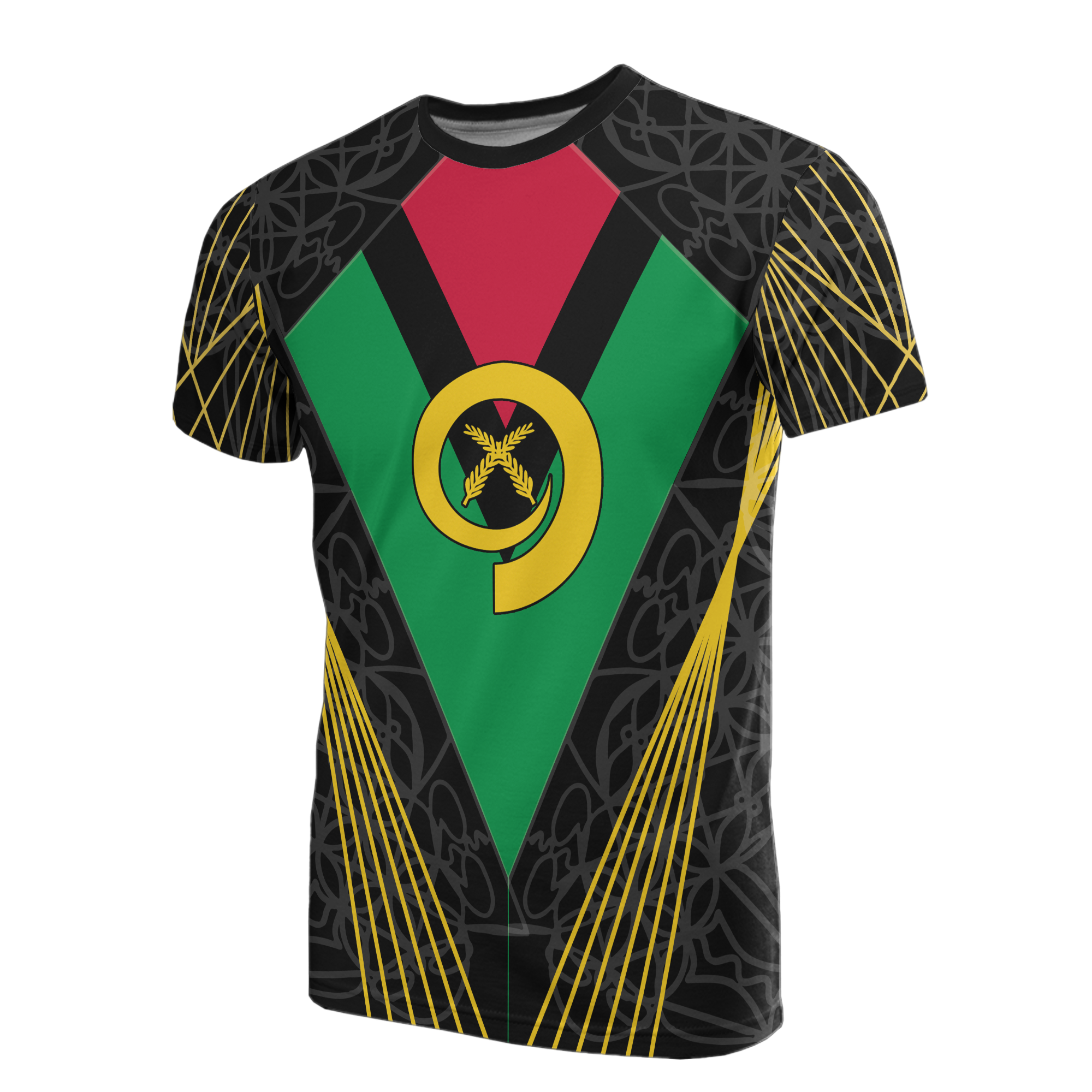 Vanuatu T Shirt Vanuatuan Flag Coat of Arms Spotlight Style Unisex Black - Polynesian Pride