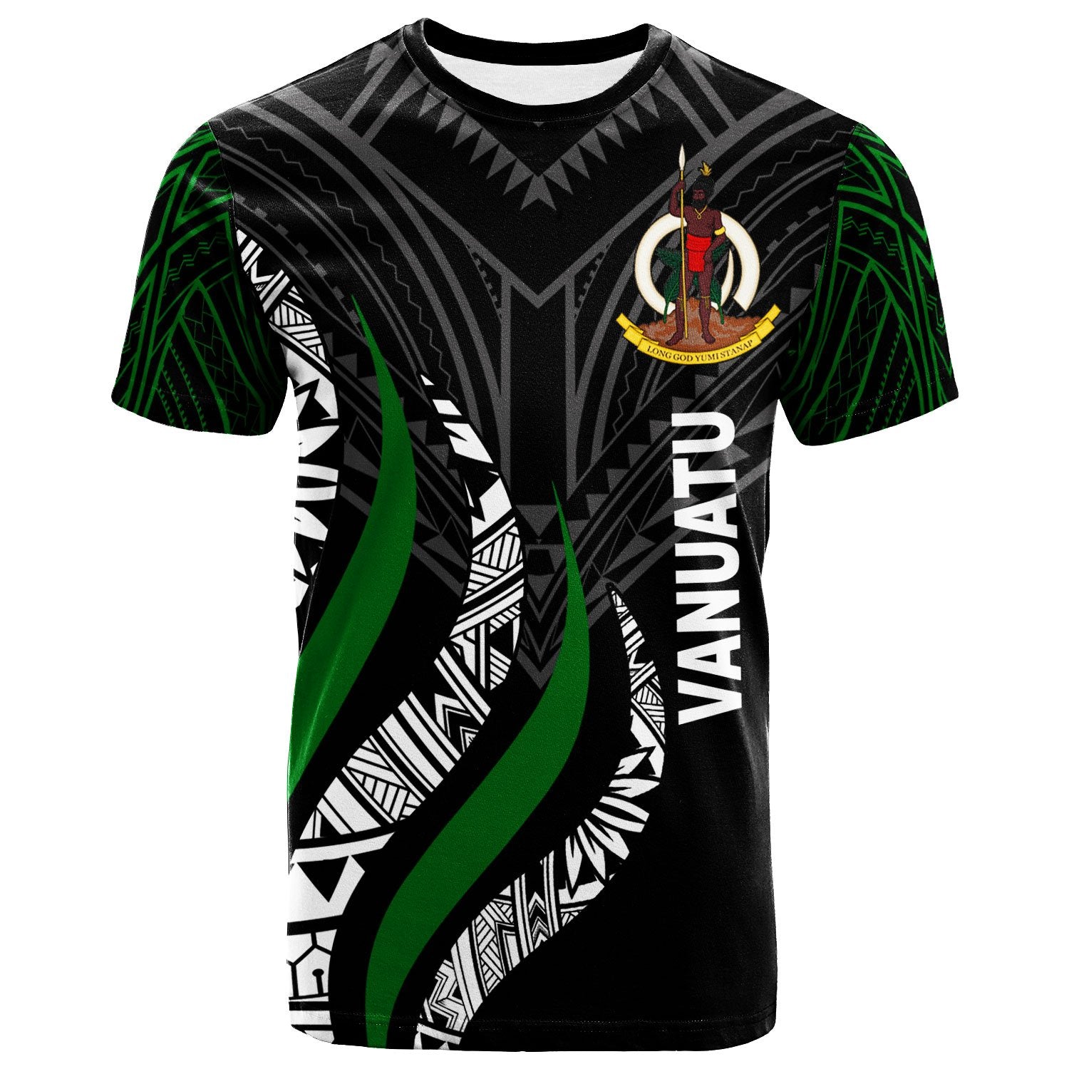 Vanuatu T Shirt Vanuatuan Strong Fire Pattern Unisex Black - Polynesian Pride