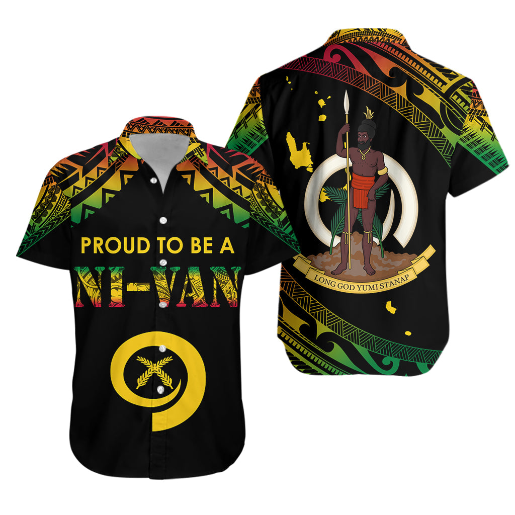 Vanuatu Proud To Be A Ni-Van - Polynesian Pattern Hawaiian Shirt LT7 Unisex Black - Polynesian Pride