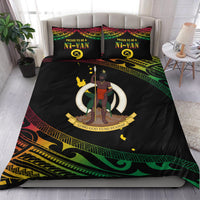Vanuatu Proud To Be A Ni-Van - Polynesian Pattern Bedding Set LT7 Black - Polynesian Pride