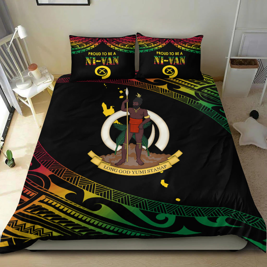 Vanuatu Proud To Be A Ni-Van - Polynesian Pattern Bedding Set LT7 - Polynesian Pride