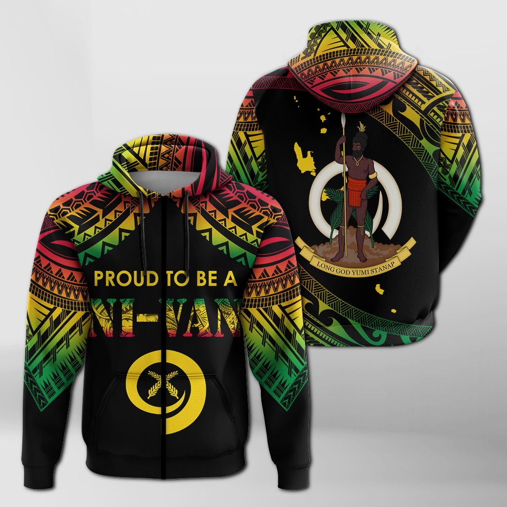 Vanuatu Proud To Be A Ni Van Polynesian Pattern Zip up Hoodie LT7 - Polynesian Pride