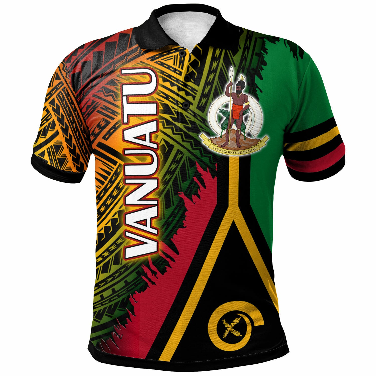 Vanuatu Polo Shirt Custom Polynesian Grunge Texture Style Polo Shirt LT10 Green - Polynesian Pride