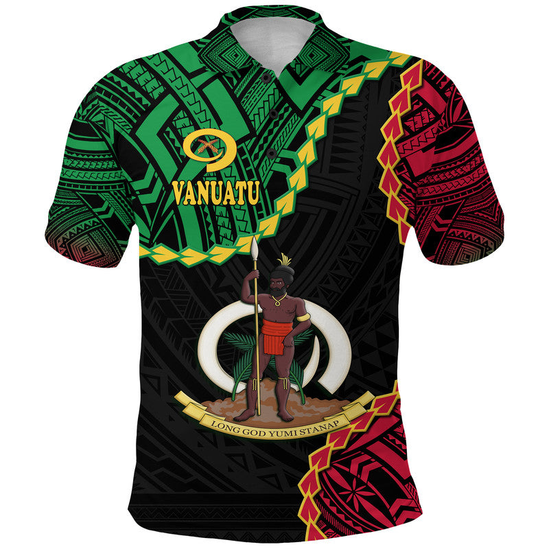 Vanuatu Polo Shirt Basic Coat Of Arms LT9 Adult Black - Polynesian Pride