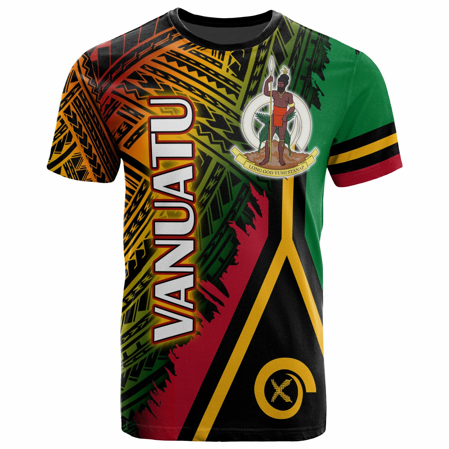 Vanuatu T Shirt Custom Polynesian Grunge Texture Style T Shirt LT10 Green - Polynesian Pride