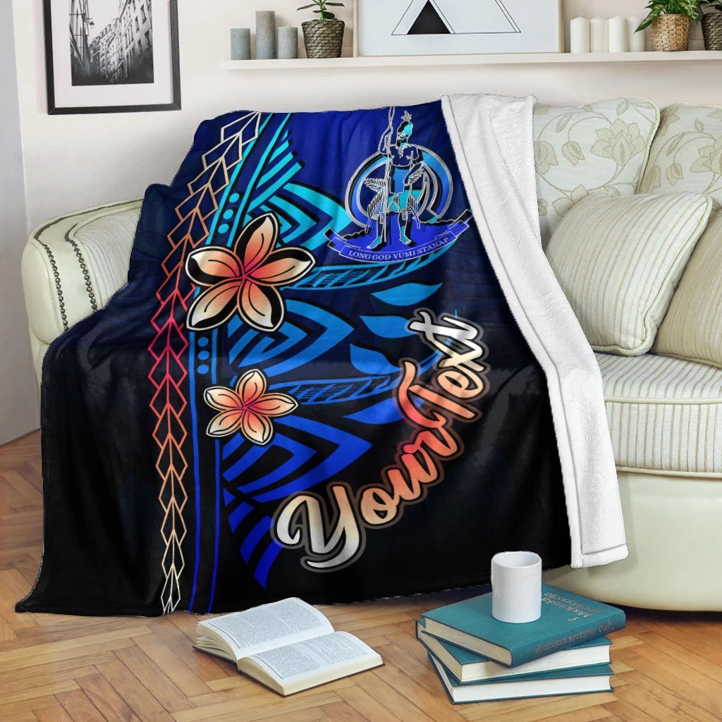 Vanuatu Custom Personalised Premium Blanket - Vintage Tribal Mountain White - Polynesian Pride