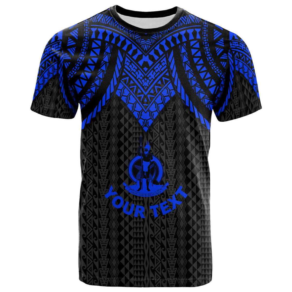 Vanuatu Custom T Shirt Polynesian Armor Style Blue Unisex Blue - Polynesian Pride