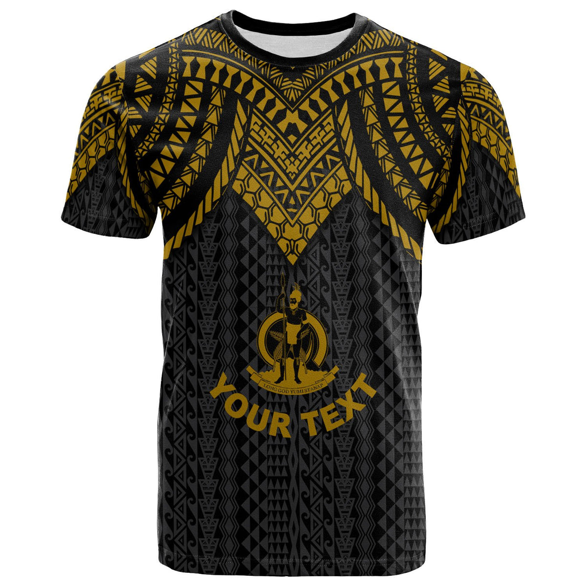 Vanuatu Custom T Shirt Polynesian Armor Style Gold Unisex Art - Polynesian Pride