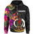 Vanuatu Zip up Hoodie Hibiscus Polynesian Pattern Unisex Black - Polynesian Pride