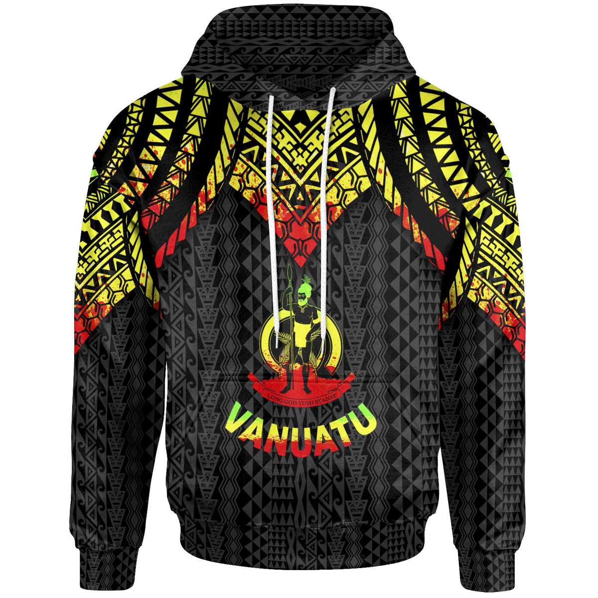 Vanuatu Hoodie Polynesian Armor Style Reagge Unisex Reagge - Polynesian Pride