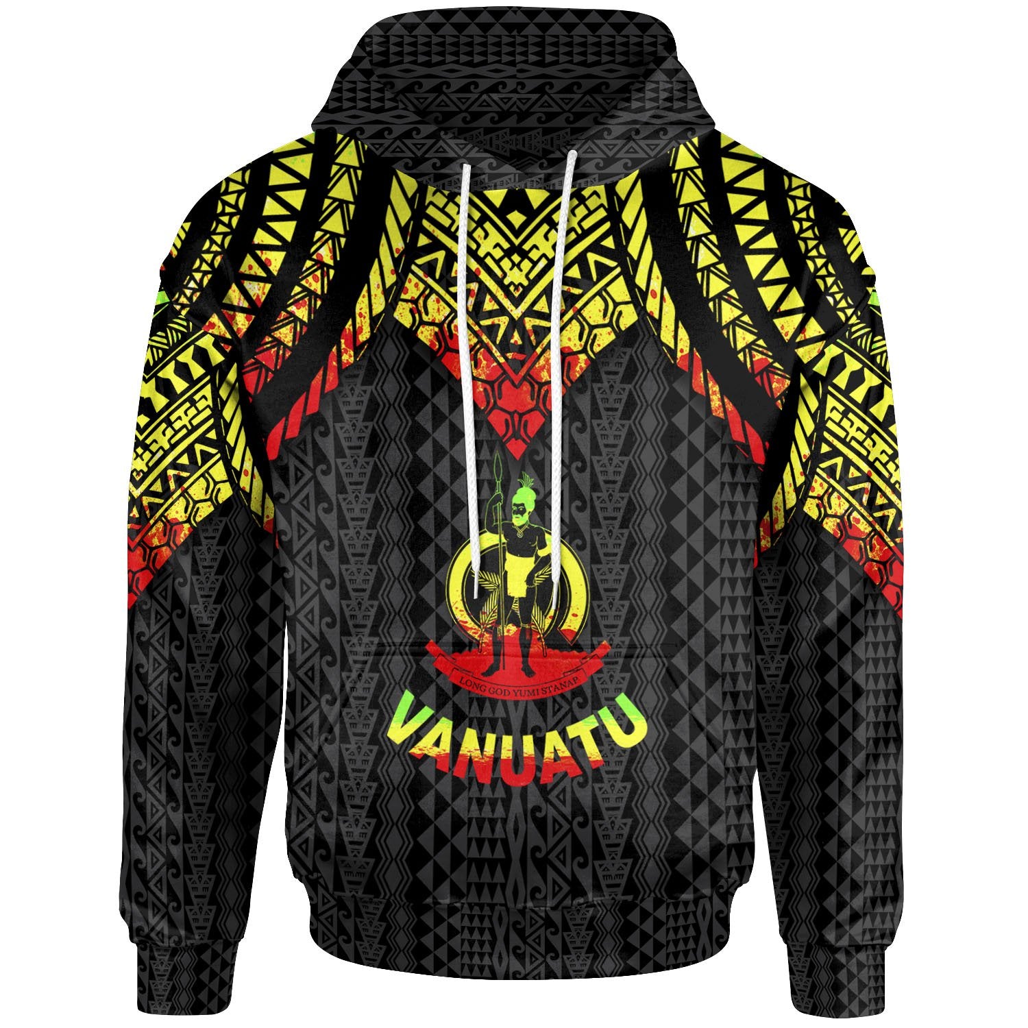 Vanuatu Hoodie Polynesian Armor Style Reagge Unisex Reagge - Polynesian Pride