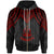 Vanuatu Zip up Hoodie Polynesian Armor Style Red Unisex Red - Polynesian Pride