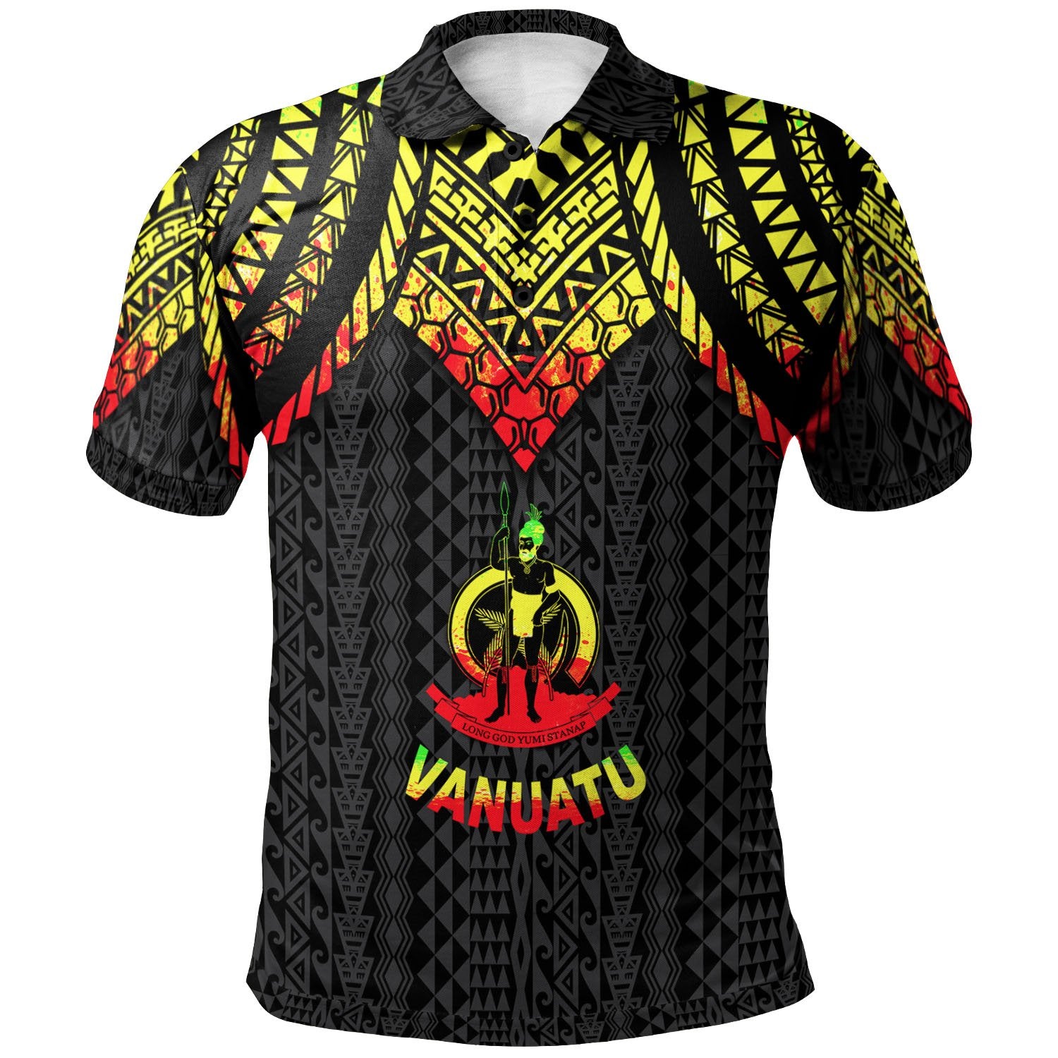 Vanuatu Polo Shirt Polynesian Armor Style Reagge Unisex Reggae - Polynesian Pride