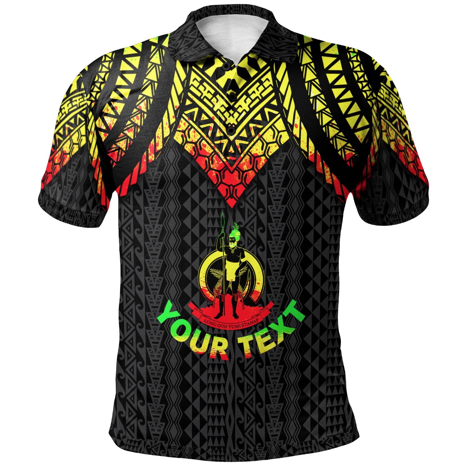 Vanuatu Custom Polo Shirt Polynesian Armor Style Reagge Unisex Reggae - Polynesian Pride