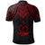 Vanuatu Polo Shirt Polynesian Armor Style Red - Polynesian Pride