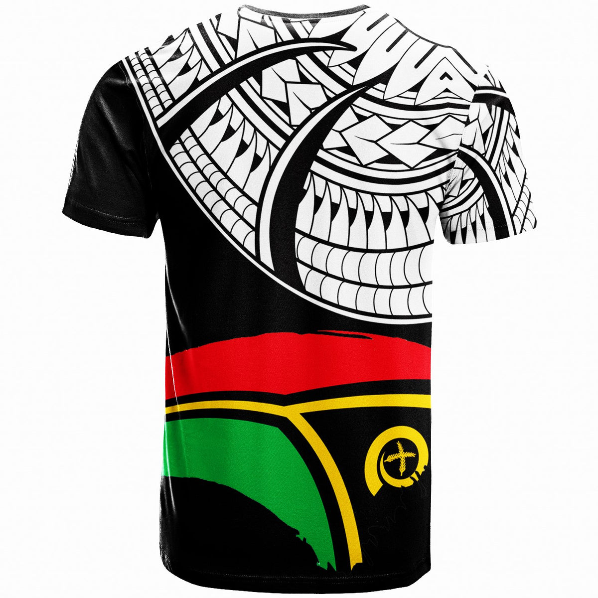 Vanuatu Custom T Shirt Claws Pattern With Flag - Polynesian Pride