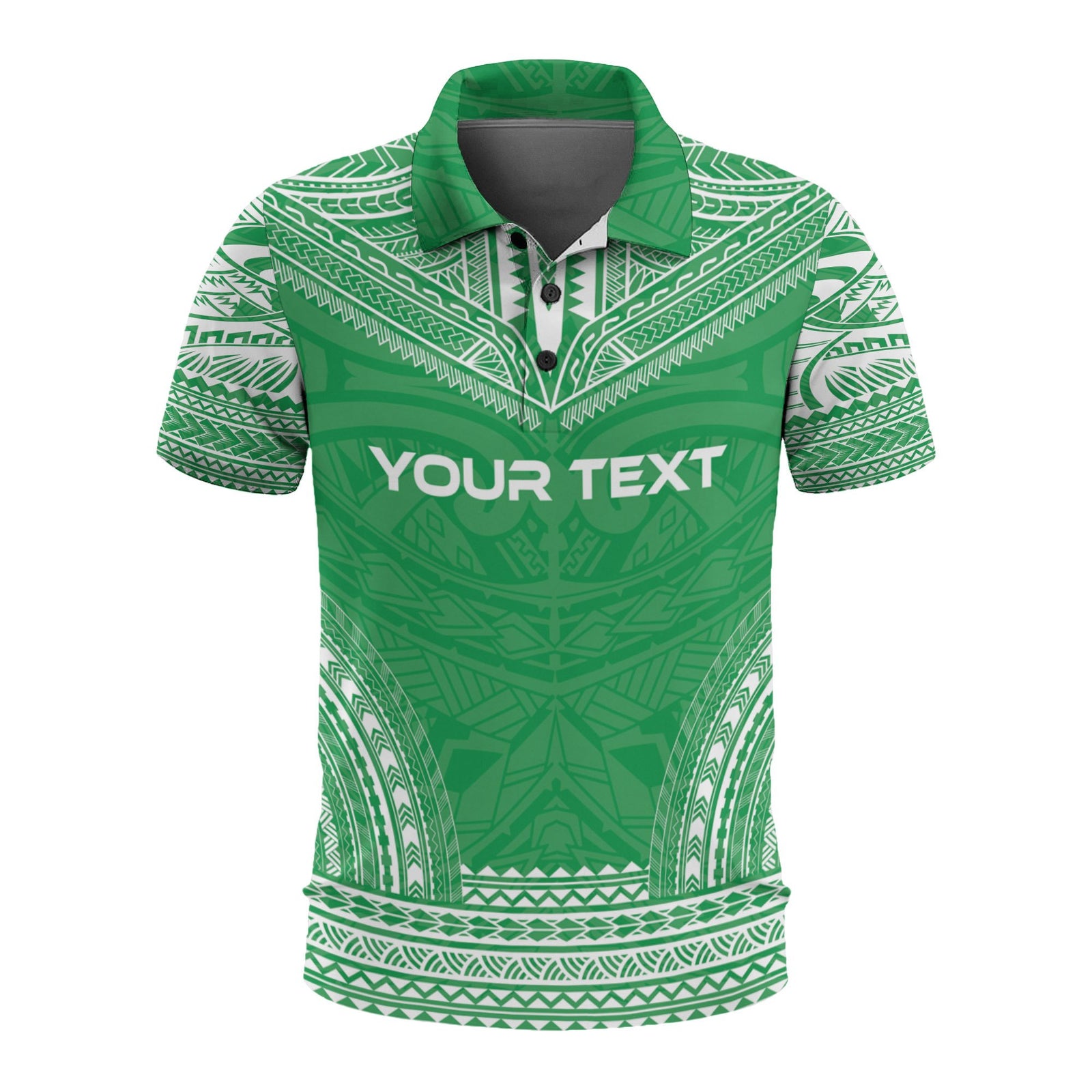 Vanuatu Custom Polo Shirt Vanuatuan Coat Of Arms Polynesian Chief Tattoo Green Version Unisex Green - Polynesian Pride