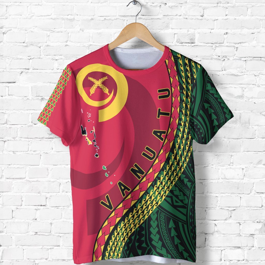 Vanuatu T Shirt Vanuatuan Flag Map Generation IV K6 Unisex Red - Polynesian Pride