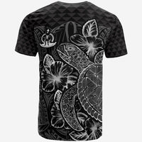Vanuatu T Shirt Vanuatuan Coat of Arms Turtle Hibiscus Black - Polynesian Pride