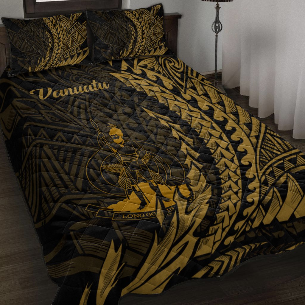 Vanuatu Quilt Bed Set - Wings Style Black - Polynesian Pride