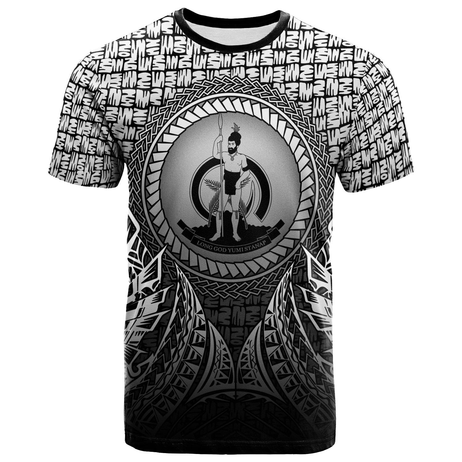 Vanuatu T Shirt Circle Pattern Black Unisex Black - Polynesian Pride