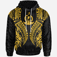 Vanuatu Hoodie Polynesian Lion Head Gold Style Unisex Gold - Polynesian Pride