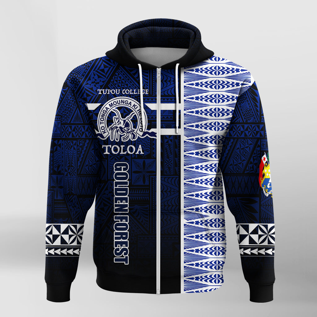 Tonga Tupou College Vaota Koula Zip up Hoodie LT7 - Polynesian Pride