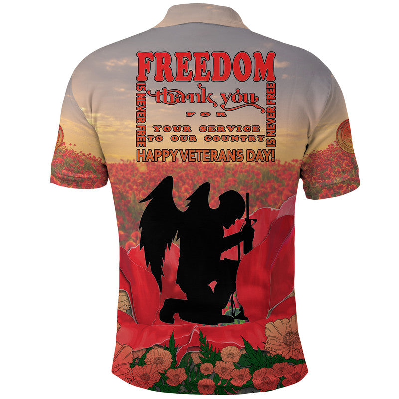 Federated States of Micronesia Veterans Day Polo Shirt Angel Wing LT9 - Polynesian Pride